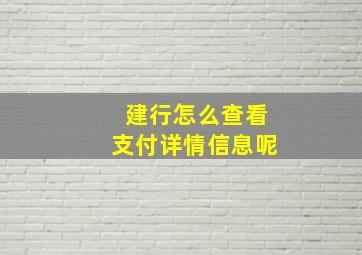 建行怎么查看支付详情信息呢