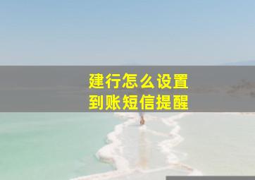 建行怎么设置到账短信提醒