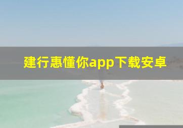 建行惠懂你app下载安卓