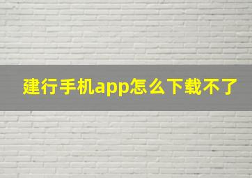 建行手机app怎么下载不了