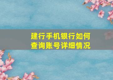 建行手机银行如何查询账号详细情况