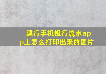 建行手机银行流水app上怎么打印出来的图片