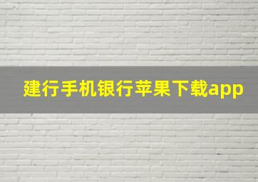 建行手机银行苹果下载app