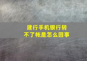 建行手机银行转不了帐是怎么回事