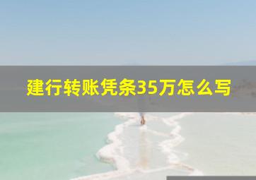 建行转账凭条35万怎么写