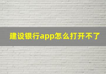 建设银行app怎么打开不了