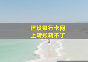 建设银行卡网上转账转不了