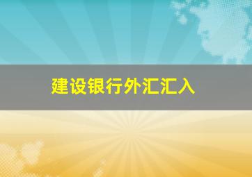 建设银行外汇汇入