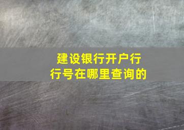 建设银行开户行行号在哪里查询的