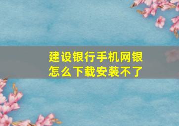 建设银行手机网银怎么下载安装不了