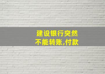 建设银行突然不能转账,付款