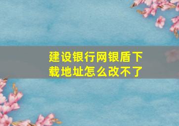 建设银行网银盾下载地址怎么改不了