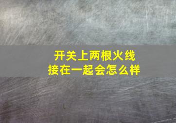 开关上两根火线接在一起会怎么样