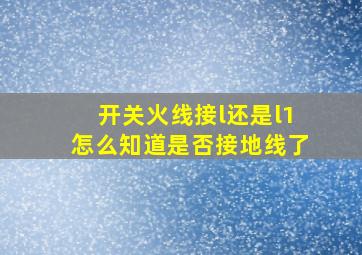 开关火线接l还是l1怎么知道是否接地线了