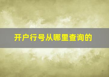 开户行号从哪里查询的