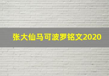 张大仙马可波罗铭文2020