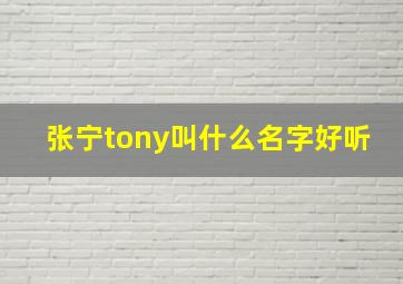 张宁tony叫什么名字好听