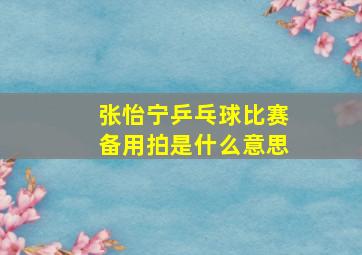 张怡宁乒乓球比赛备用拍是什么意思