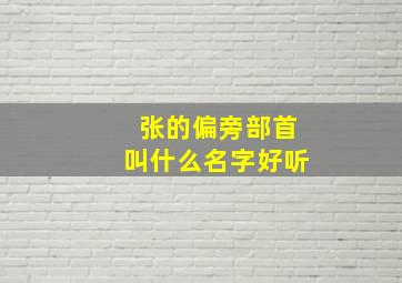 张的偏旁部首叫什么名字好听