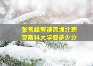 张雪峰解读深圳北理莫斯科大学要多少分