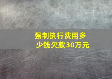 强制执行费用多少钱欠款30万元