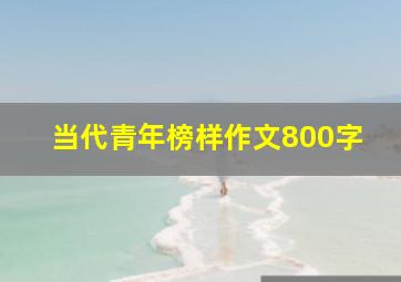 当代青年榜样作文800字