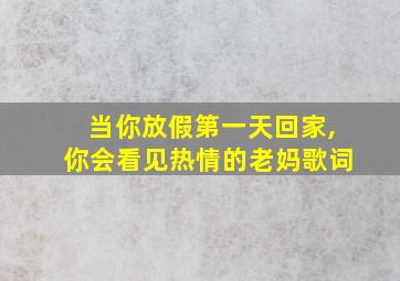 当你放假第一天回家,你会看见热情的老妈歌词