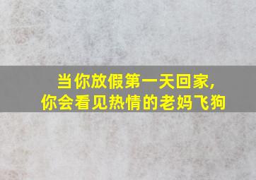 当你放假第一天回家,你会看见热情的老妈飞狗