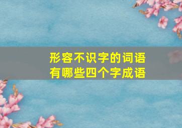 形容不识字的词语有哪些四个字成语