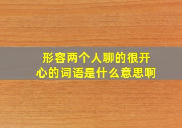 形容两个人聊的很开心的词语是什么意思啊