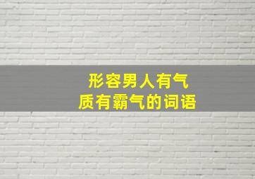 形容男人有气质有霸气的词语