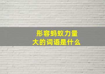 形容蚂蚁力量大的词语是什么