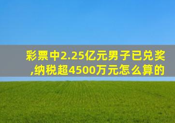 彩票中2.25亿元男子已兑奖,纳税超4500万元怎么算的