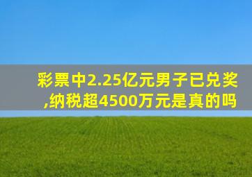 彩票中2.25亿元男子已兑奖,纳税超4500万元是真的吗