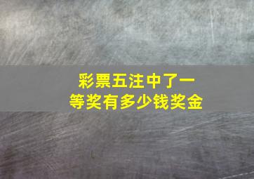 彩票五注中了一等奖有多少钱奖金