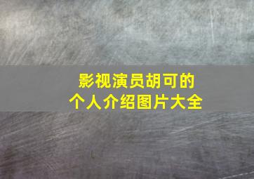 影视演员胡可的个人介绍图片大全