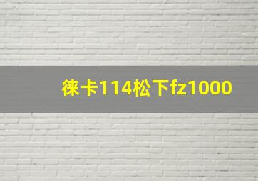 徕卡114松下fz1000