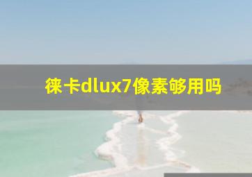 徕卡dlux7像素够用吗