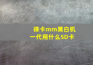 徕卡mm黑白机一代用什么SD卡