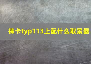 徕卡typ113上配什么取景器