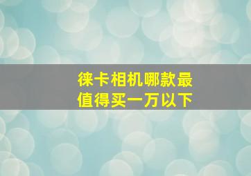 徕卡相机哪款最值得买一万以下