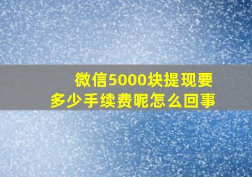 微信5000块提现要多少手续费呢怎么回事