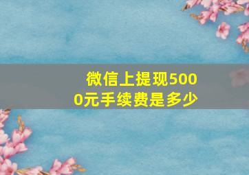 微信上提现5000元手续费是多少