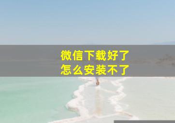 微信下载好了怎么安装不了