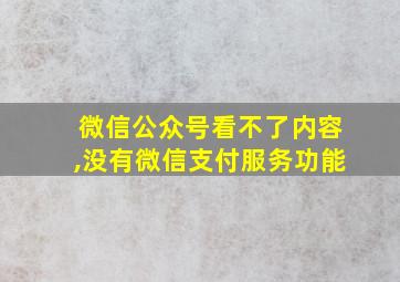 微信公众号看不了内容,没有微信支付服务功能