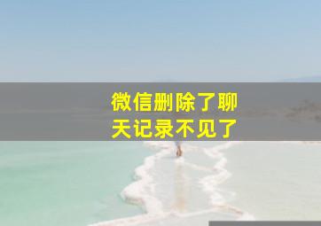 微信删除了聊天记录不见了