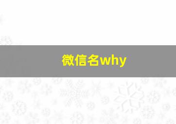 微信名why