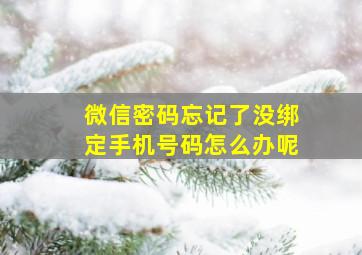 微信密码忘记了没绑定手机号码怎么办呢