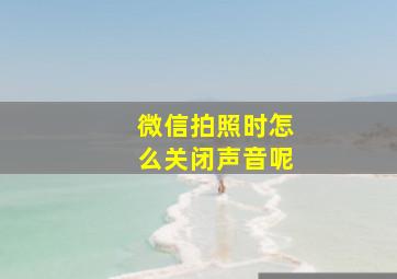 微信拍照时怎么关闭声音呢