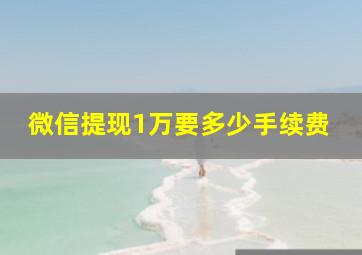 微信提现1万要多少手续费